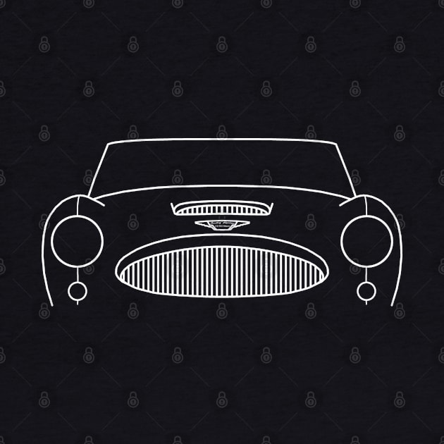 Austin-Healey 3000 classic car outline graphic (white) by soitwouldseem